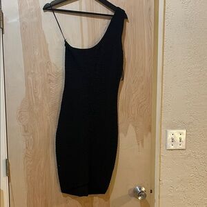 Guess Black One-Shoulder Dress